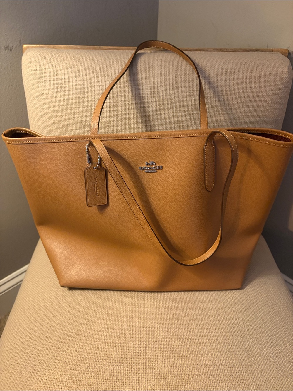 Coach Tan Pebble Leather Tote